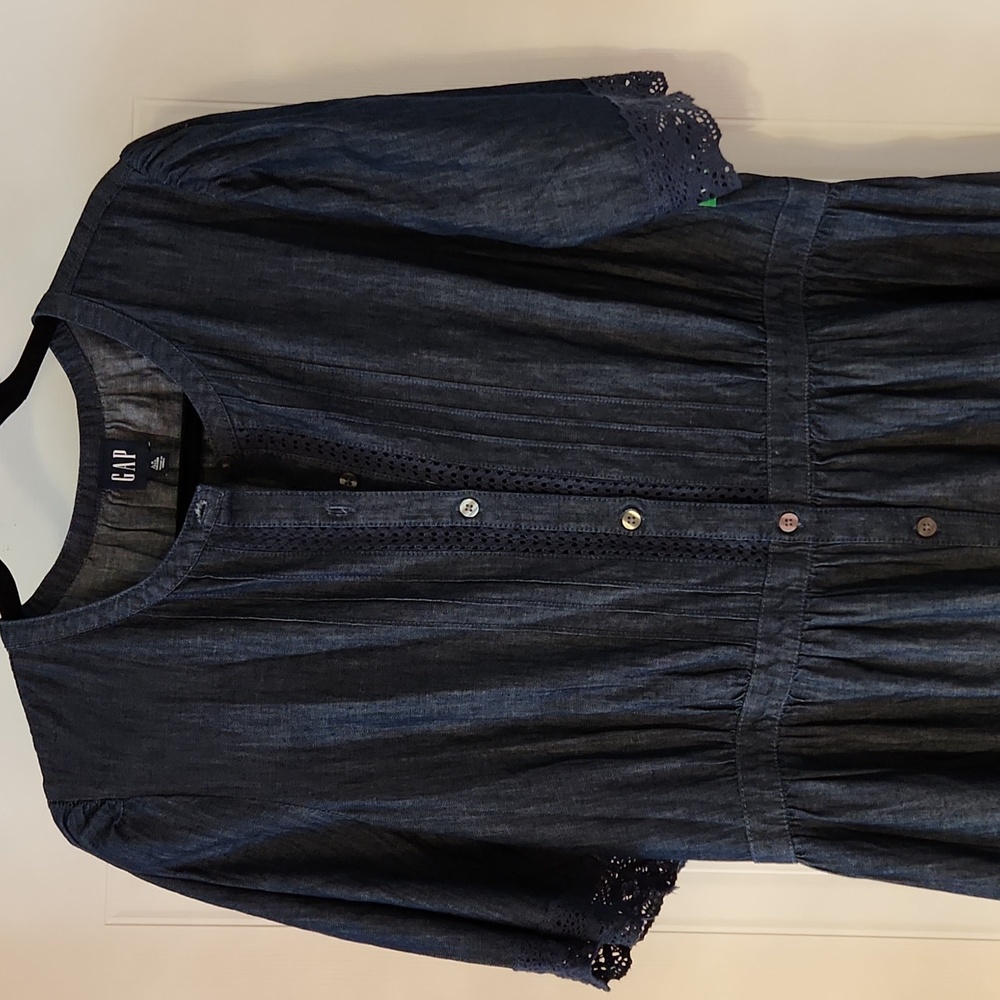 Gap Denim and lace maxi dress